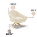 Ver imagem 7 de Kit 02 Poltronas Giratória Giovana Linho Bege A19 Base de Madeira MA30 - D'Rossi