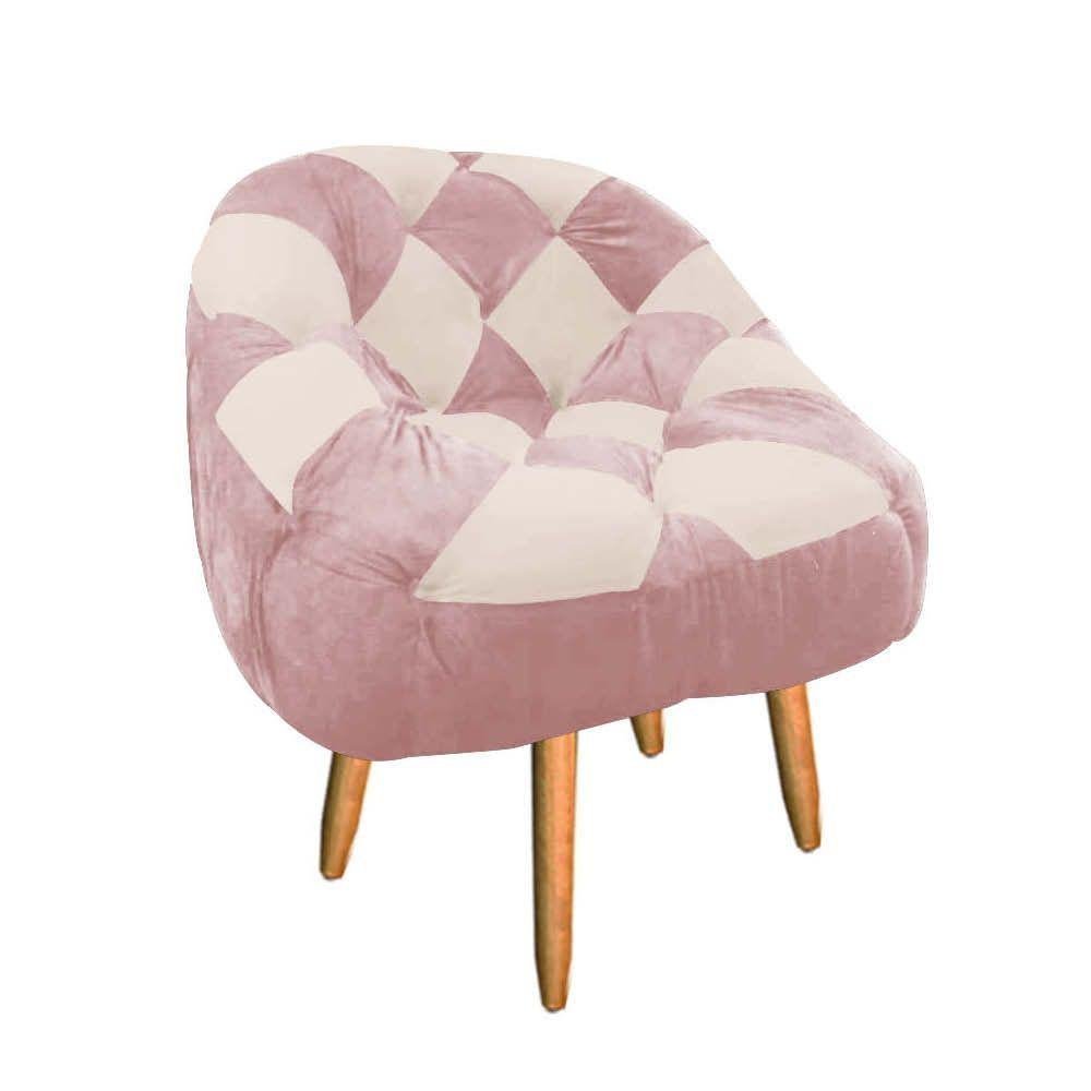 Kit 10 Poltrona Paloma Pé Palito Corino Rosa Bebê e Corino Bege - 2