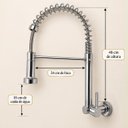 Ver imagem 5 de Torneira Gourmet Mali de Parede Aço Inox 304 Luxo Goldenx