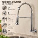 Ver imagem 4 de Torneira Gourmet Mali de Parede Aço Inox 304 Luxo Goldenx