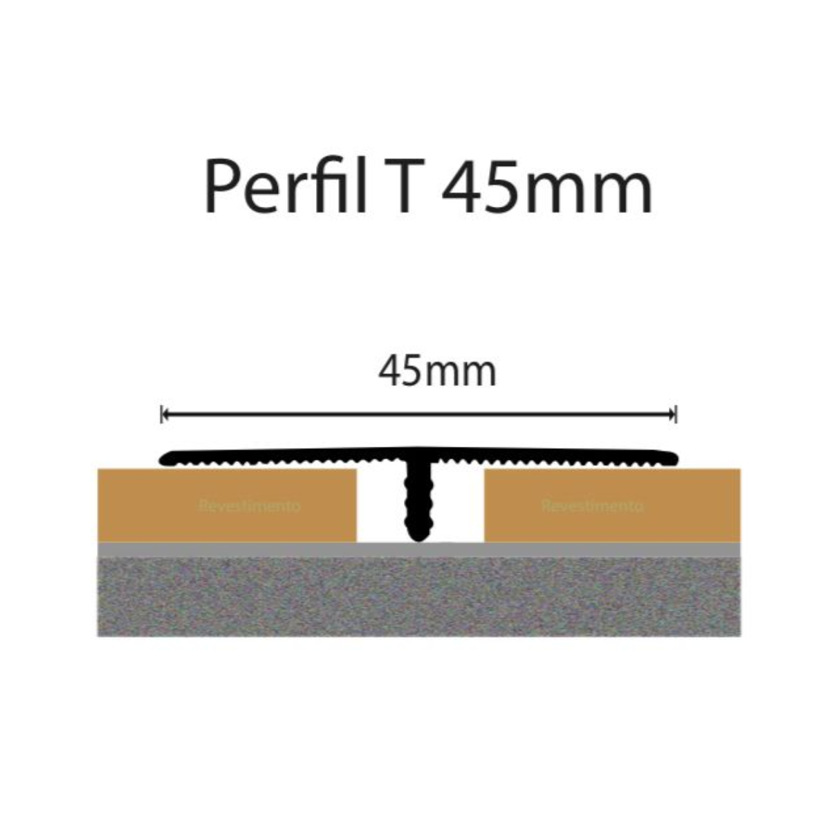 Perfil T 45mm com Base em Alumínio para Piso Laminado - Homeney - Champanhe - 1m - 3