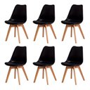 Ver imagem 1 de Kit C/ 6 Cadeiras Leda Eiffel Wood Saarinen Preta