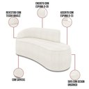 Ver imagem 3 de Sofá 3 Lugares Orgânico 180cm Morgan e Poltrona Lua Bouclê Off White D03 - D'Rossi