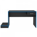 Ver imagem 2 de Quarto Gamer 2 Peças com 1 Mesa Gamer, 1 Estante Preto/Azul - Artely Móveis