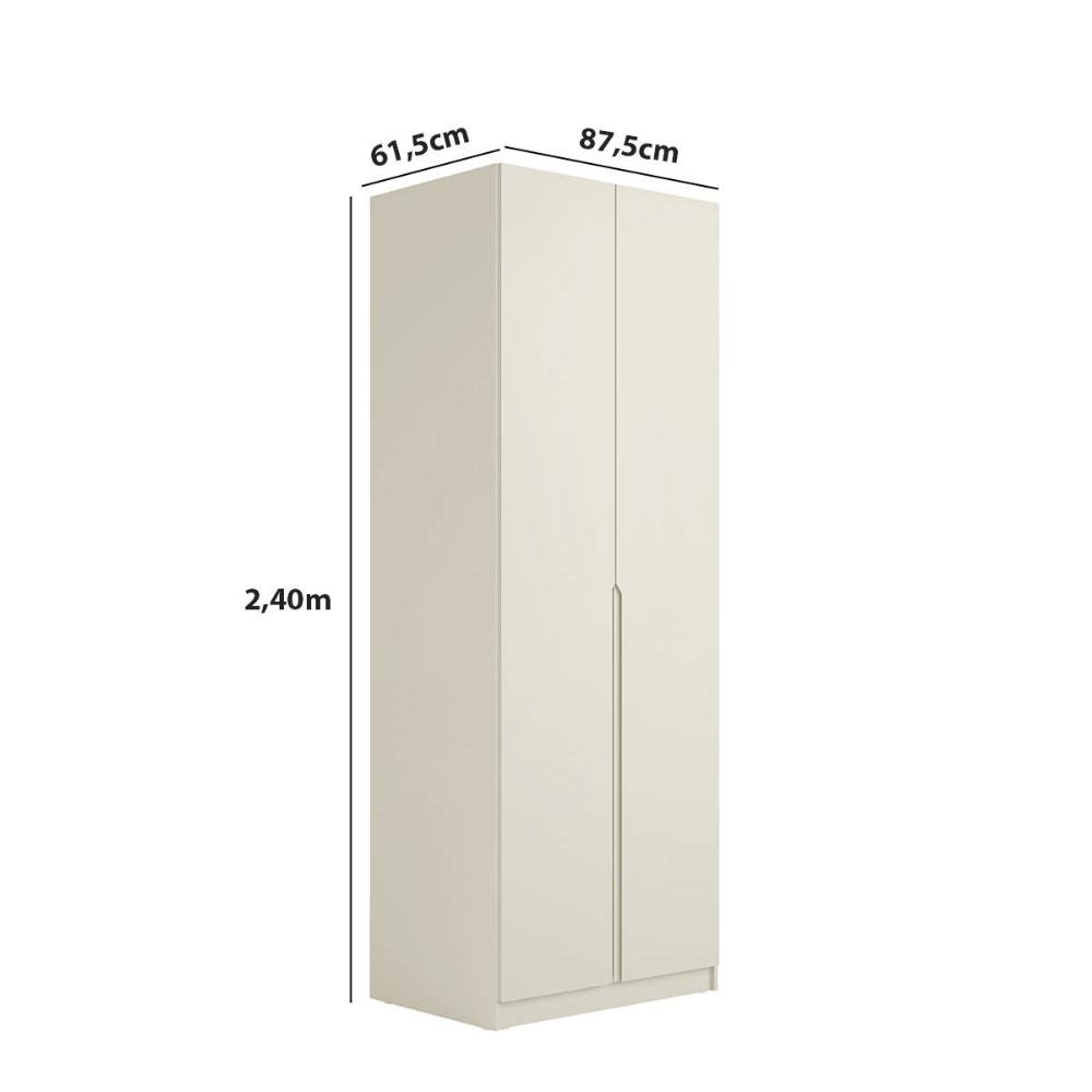 Guarda Roupa Modulável 87,5cm com 2 Portas 100% Mdf Cor:luna - 2
