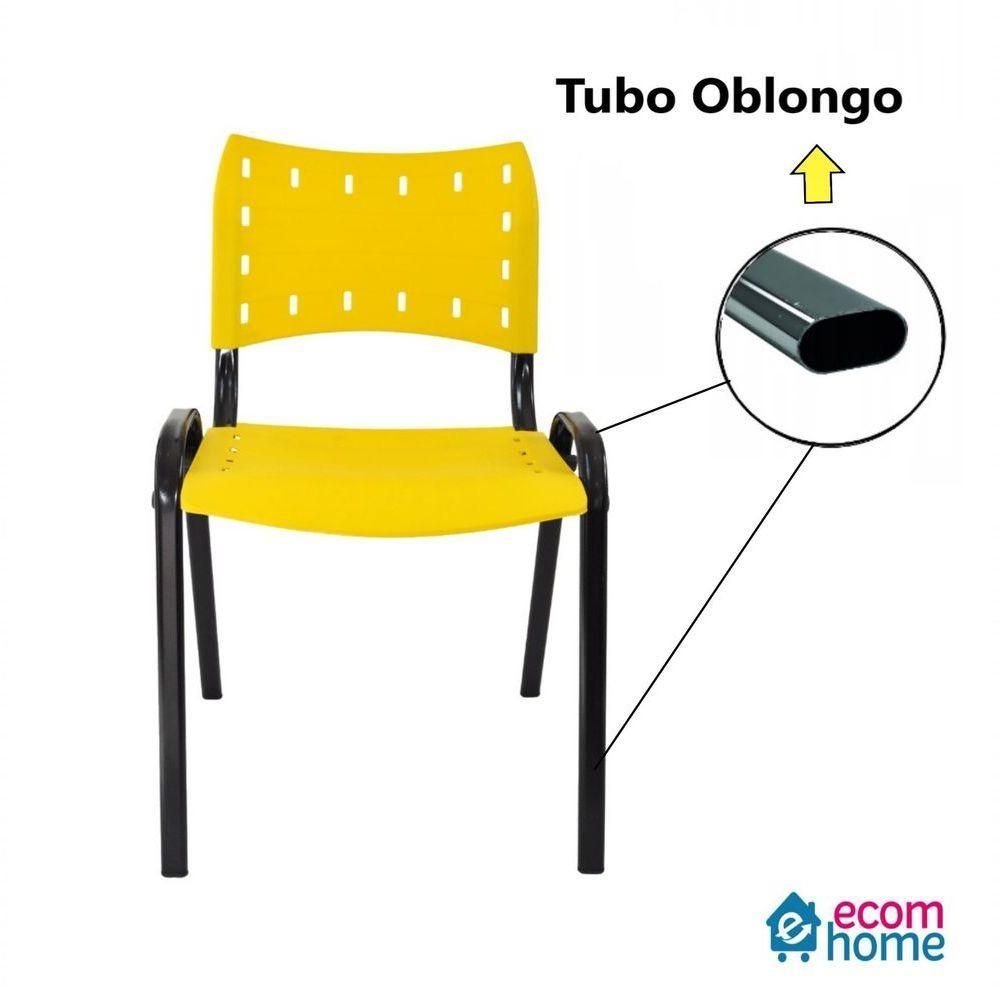 Kit 8 Cadeiras Iso para Escola Escritório Comércio Amarela Base Preta - 2