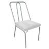 Kit 05 Cadeira de Jantar Drika Office Escritório Recepção Ferro Prata Corino Branco - Amey Decor - 2