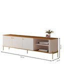 Ver imagem 3 de Rack para TV Bancada Tucupi 1.8 70 Polegadas MDF Off White Nature Bechara Móveis