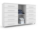 Ver imagem 3 de Cômoda Imperial 1 Porta 10 Gavetas Branco com Rodízio Batrol