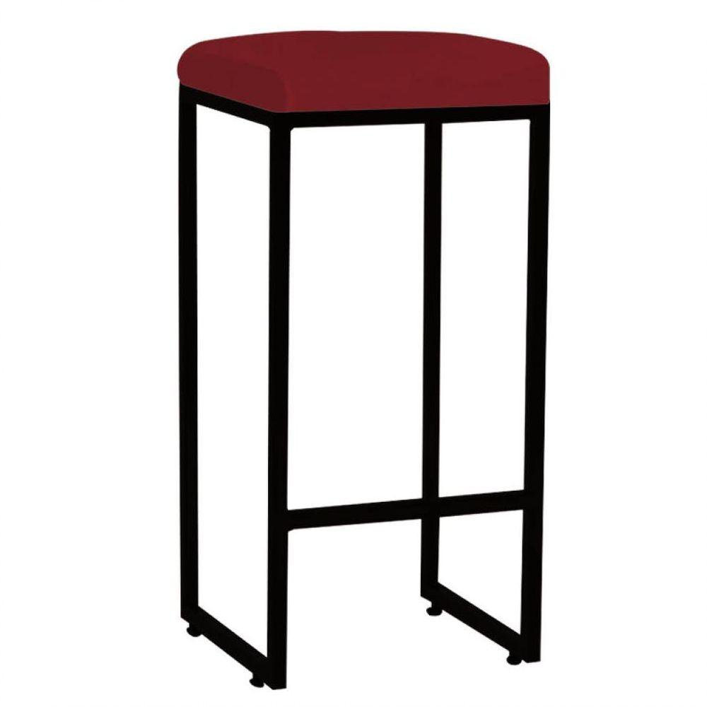 Kit 08 Banqueta Alta Lara Para Cozinha Bar Churrasqueira Ferro Bronze Vermelho - 3