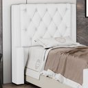 Ver imagem 2 de Cabeceira Atena para Cama Box Solteiro 90cm Capitonê com Frame Sintético Branco - Abmaza
