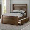 Cama De Casal Orleans Com 4 Gavetas De Madeira Maciça Pinus - Cor Castanho - 1