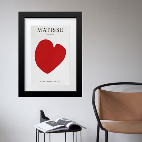 Quadro Matisse The Heart - 60x48cm:madeira Preta