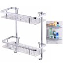 Ver imagem 1 de Suporte Aluminio Organizador Porta Shampoo Condicionador Sabonete Saboneteiro Prateleira Dupla Box B