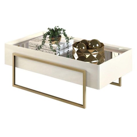 Mesa de Centro Pilar Off White - Dj Móveis
