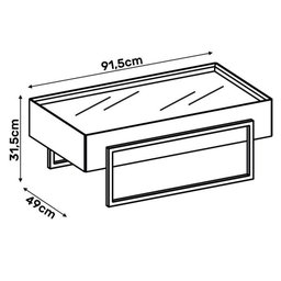 Mesa de Centro Pilar Off White - Dj Móveis - 3