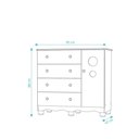 Ver imagem 2 de Comoda Infantil 1 Porta 4 Gavetas Bolinha - Moveis Peroba Branco Brilho
