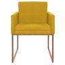 Poltrona Decorativa Bellinha Base de Ferro Bronze Corano Amarelo - Amarena Móveis - 2