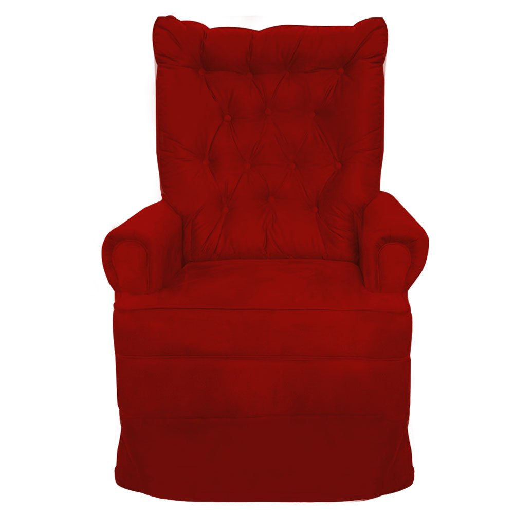 Kit Poltrona Amamentação Gabi com Balanço + Puff Vermelho - 2