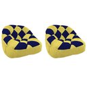 Ver imagem 1 de Kit 02 Poltrona Paloma Escritório Sala Pé Plástico Suede Amarelo e Suede Azul Marinho - Dominic Deco