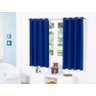 Cortina Quarto Eros 2,00x1,70 Ilhós Cromado Varão Simples - Azul - 1