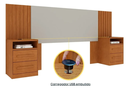 Ver imagem 3 de Cabeceira Barcelona Box Casal Ripada com Entrada USB - Tcil