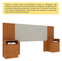 Ver imagem 2 de Cabeceira Barcelona Box Casal Ripada com Entrada USB - Tcil