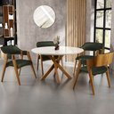 Ver imagem 2 de Kit 02 Cadeiras para Sala de Jantar e Estar Living Estofada Suran L02 Couríssimo Verde Musgo - Lyam