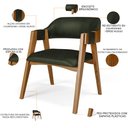 Ver imagem 4 de Kit 02 Cadeiras para Sala de Jantar e Estar Living Estofada Suran L02 Couríssimo Verde Musgo - Lyam
