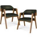 Ver imagem 1 de Kit 02 Cadeiras para Sala de Jantar e Estar Living Estofada Suran L02 Couríssimo Verde Musgo - Lyam