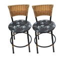 Ver imagem 1 de Kit 2 Banquetas Baixa de Cozinha Encosto Junco