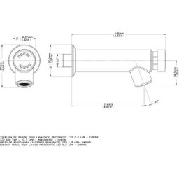 Torneira para Banheiro de Parede Docol Pressmatic 120 Leed 1/2" Cromado - 2 Torneira para Banheiro de Parede Docol Pressmatic 120 Leed 1/2" Cromado - 2