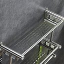 Ver imagem 5 de Organizador Cozinha Banheiro Inox Suporte Multiuso Prateleira Gancho Porta Toalha Shampoo Condiciona