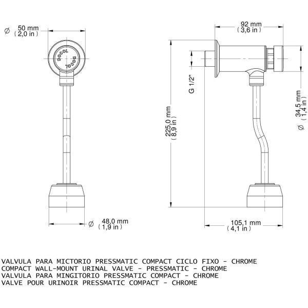 Válvula para Banheiro Docol Pressmatic Compact Ciclo Fixo - 2