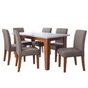 Ver imagem 1 de Conjunto Sala de Jantar Mesa Miami 1,60m 6 Cadeiras Trieste Dobuê