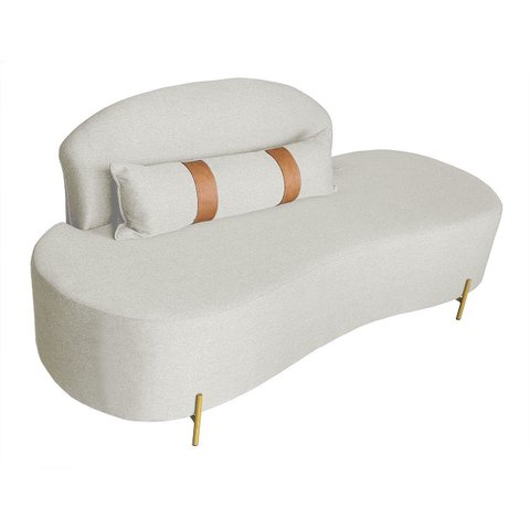 Sofá Orgânico 2 Lugares Living Maitê 1,80m - Élpis Móveis - Linho Bege