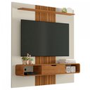Ver imagem 2 de Painel para TV Até 65 Polegadas Lisboa 1 Porta 1 Prateleira Off White/Naturale - Móveis Bechara