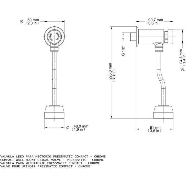Válvula para Banheiro Docol Pressmatic Compact Leed - 2