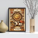 Ver imagem 1 de Quadro Carta Tarot Vintage - The Sun 45x34cm:moldura Branca