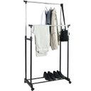 Ver imagem 4 de Arara Dupla de Roupas Regulável em Aço Inox com Sapateira