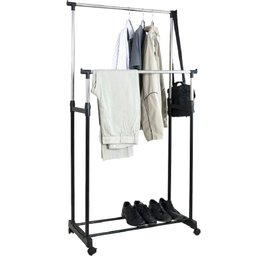 Arara Dupla de Roupas Regulável em Aço Inox com Sapateira - 4