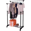 Ver imagem 3 de Arara Dupla de Roupas Regulável em Aço Inox com Sapateira