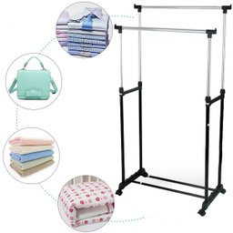 Arara Dupla de Roupas Regulável em Aço Inox com Sapateira - 6