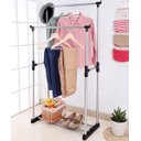 Ver imagem 1 de Arara Dupla de Roupas Regulável em Aço Inox com Sapateira