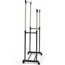 Arara Dupla de Roupas Regulável em Aço Inox com Sapateira - 7