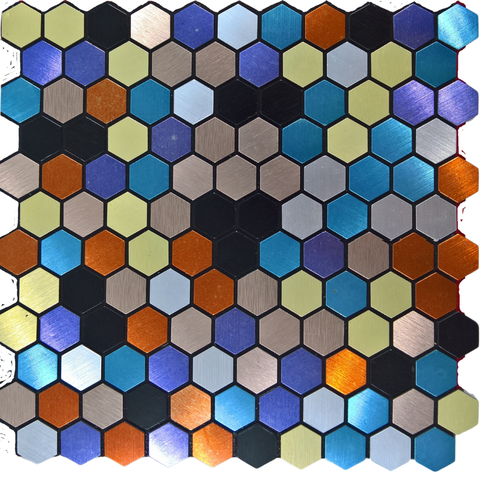 Pastilha Aluminio Adesiva Decoração Banheiro Cozinha Colmeia