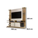 Ver imagem 3 de Estante para TV Home Theater York LED Ripado Cinamomo C/ Off White – Bechara Móveis