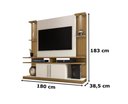 Ver imagem 3 de Estante para TV Home Theater York LED Ripado Cinamomo C/ Off White – Bechara Móveis
