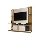 Ver imagem 1 de Estante para TV Home Theater York LED Ripado Cinamomo C/ Off White – Bechara Móveis
