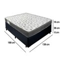 Ver imagem 3 de Cama Box Baú Casal Sintético + Colchão de Molas Ensacadas Sereneprime 138x188x62cm Preto